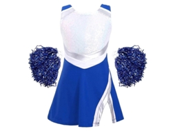 2026 traje de Pom pom Girl para Meninas, Vestido Brilhante Sem Mangas com Strass e Pompons para Festas de Carnaval, Balé e Dança