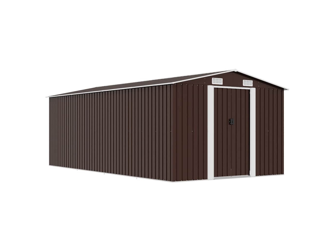Vidaxl Abrigo De Jardim 257x489x181 Cm Metal Castanho