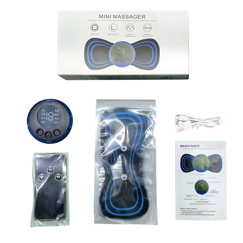 Mini Massageador Elétrico Portátil Para Pescoço Com Pulsos, Ferramenta De Descompressão E Relaxamento Muscular As Costas, Aliviando Dores Nos