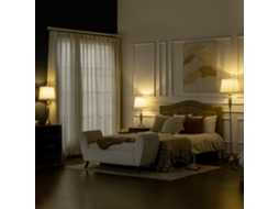 Conjunto 3 Peças: Luminária De Pé + 2 Abajures E27, Prateado E Branco, Decoração Sala E Quarto Moderna
