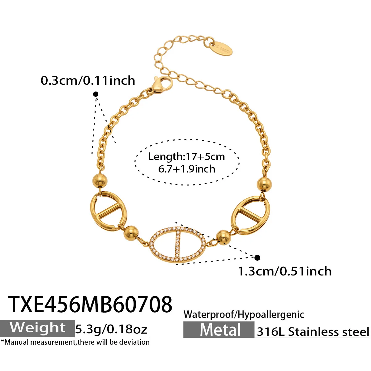 (dourado) Colar E Pulseira Com Corrente Geométrica Irregular, Design Vazado Em Aço Titânio.