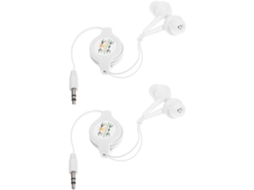 De 2 Fones Com Leves E Fio, Ideais Para Uso Design Duplo Na Cor Branca