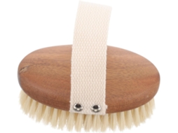 Escova De Corpo Oval Cabilock Em Madeira Acácia Com Cerdas Javali Para Banho, Limpeza Profunda E Design Ergonômico, Bege