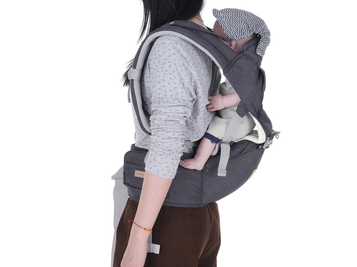 Mali transportador de Bebê Ergonômico com Banco Lumbar, 3 em 1, 0 36 Meses, 3,2 15 Kg, Cinza Escuro