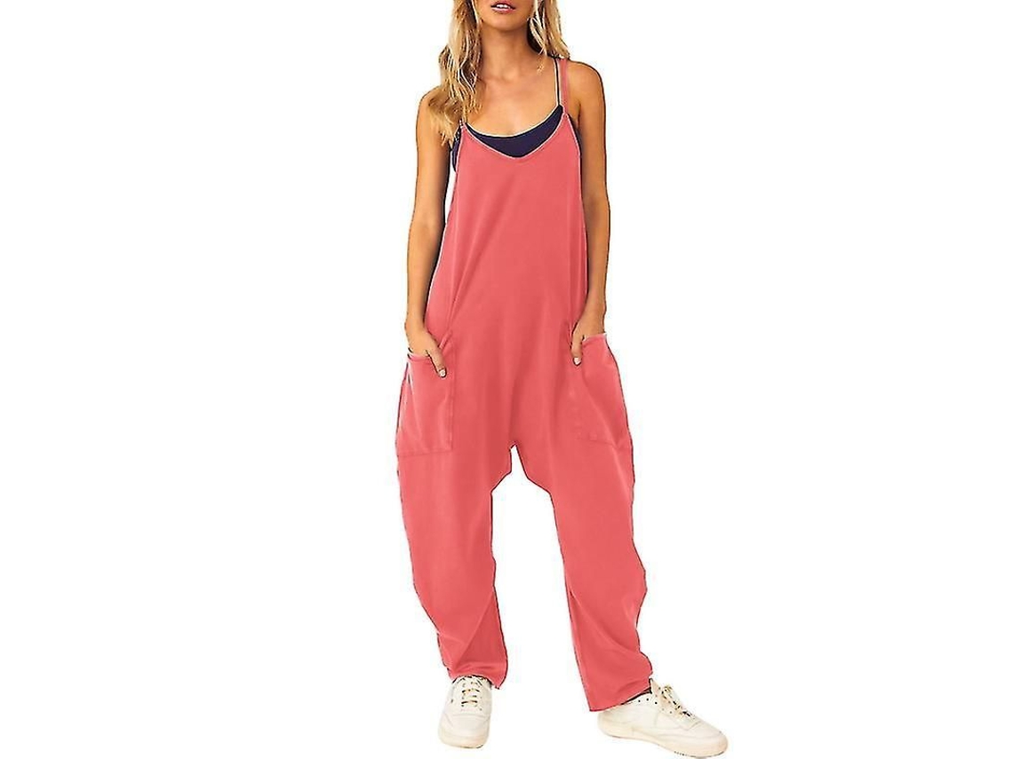 MACACÃO Casual Fasst para Mulher, Sem Manga, Larga, Bolsos, Solto | S/MARCA