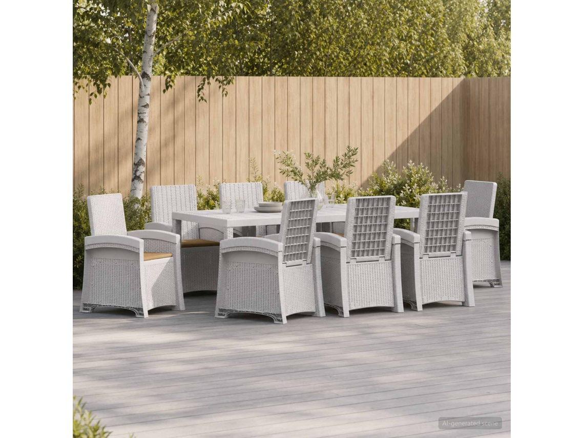 Vidaxl Conjunto De Jantar Para Jardim 9 Unid. Pp