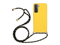 Capa Protetora Para Samsung Galaxy S23+ 5g Em Material De Palha De Trigo + Tpu Com Cordão.
