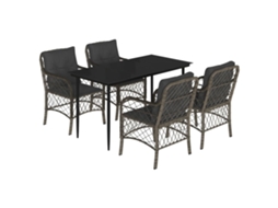 Garden Dining Set, Garden Dining Sets Vidaxl Cinzeto Rattan / Vime (140 Cm Table Length)