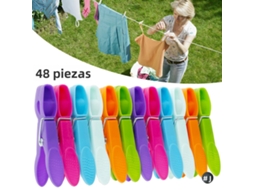 Pacote Com 48 Prendedores De Roupa, Fixação Forte, Material Plástico Macio, À Prova De Vento.