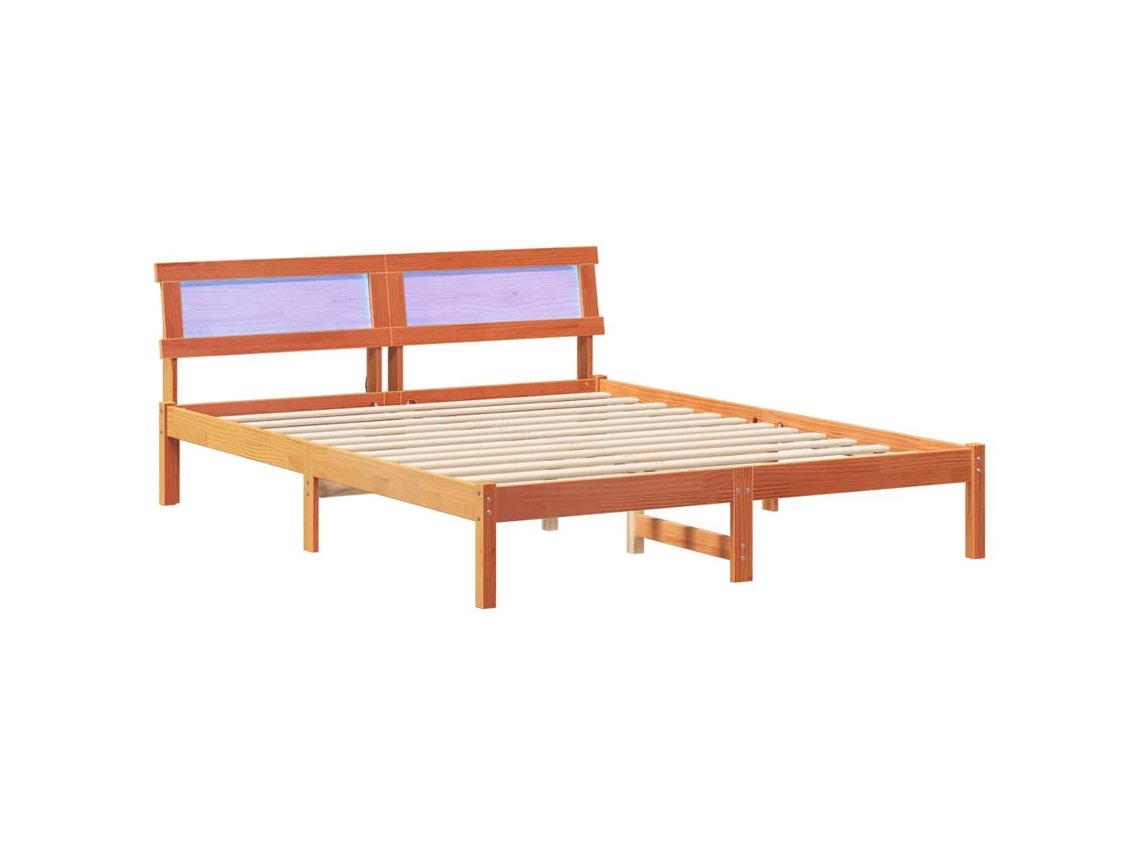 Estrutura da Cama com Cabeceira Marrom Cera 160x200 cm MAISON EXCLUSIVE