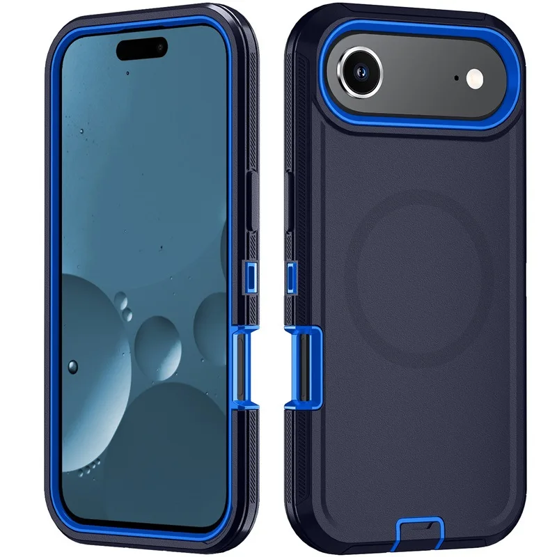 (azul, Iphone 16 Pro Max) Capa Protetora Híbrida De Três Camadas, À Prova De Choque.