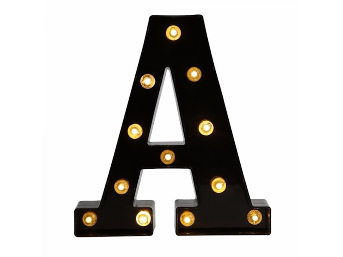 Letras De Led Justup Com Design Inovador, Letras Pretas Luminosas Para Eventos, Casamentos, Festas, Aniversários, Decoração De Casa E Bar(letra A)