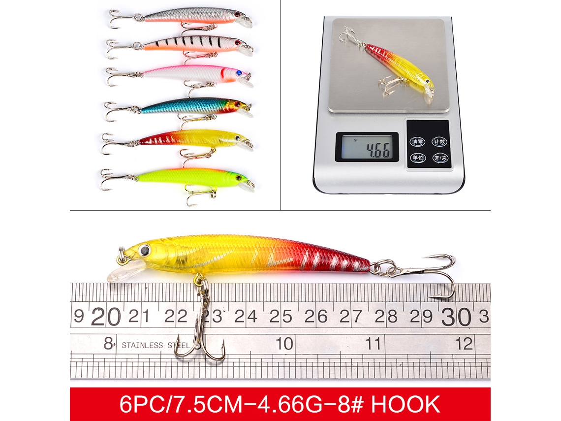 Kit de Iscas de Pesca 43 Peças com Anzóis