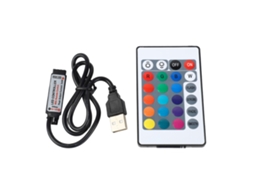 Tira Led Rgb 5v 24 Teclas Controle Remoto Sem Fio Usb 6a Efeito Lâmpada Controlador Ir 0.5m | S/MARCA