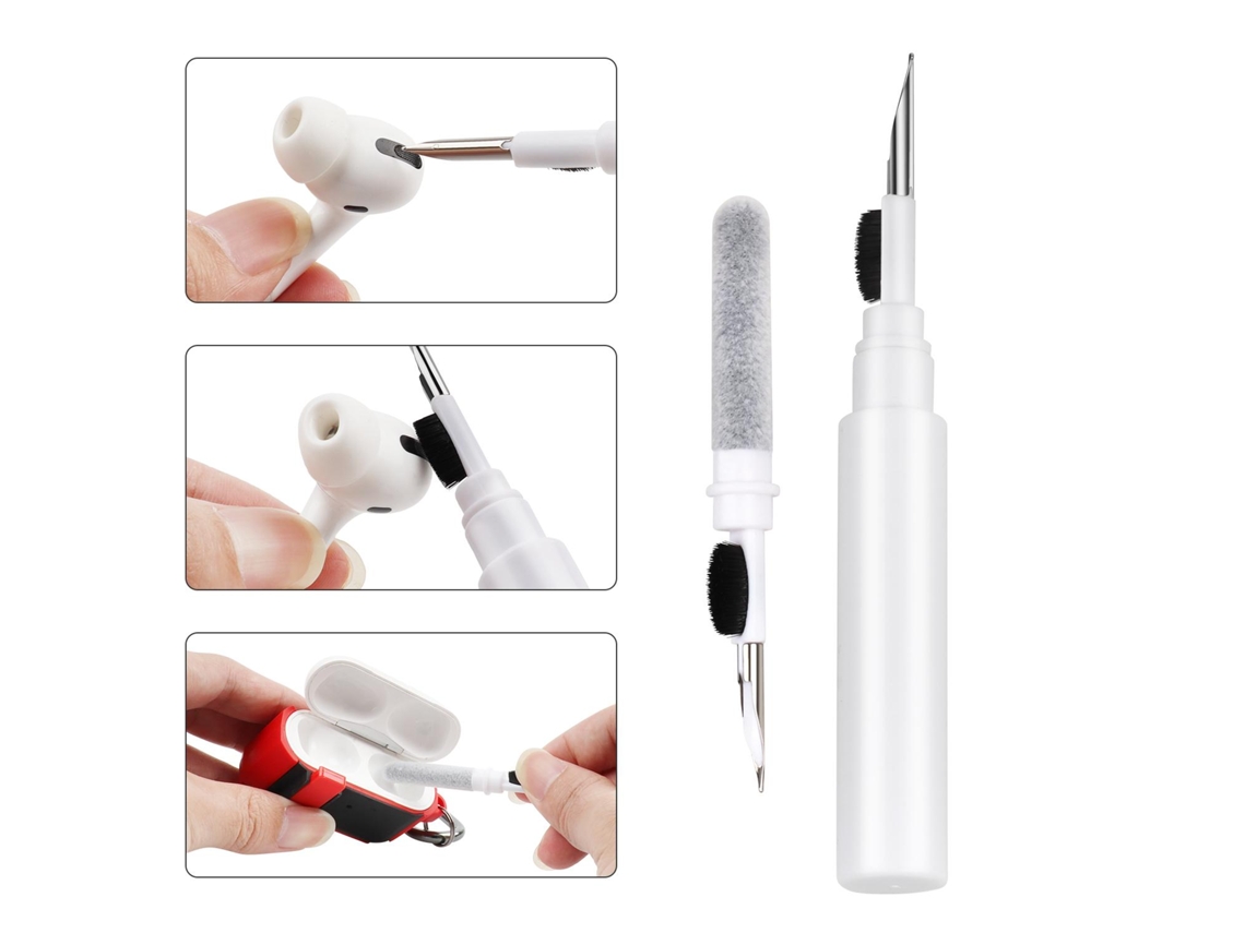 Lápiz Limpiador Multifuncional Con Cepillo para Auriculares Bluetooth Y Estuche de Carga.