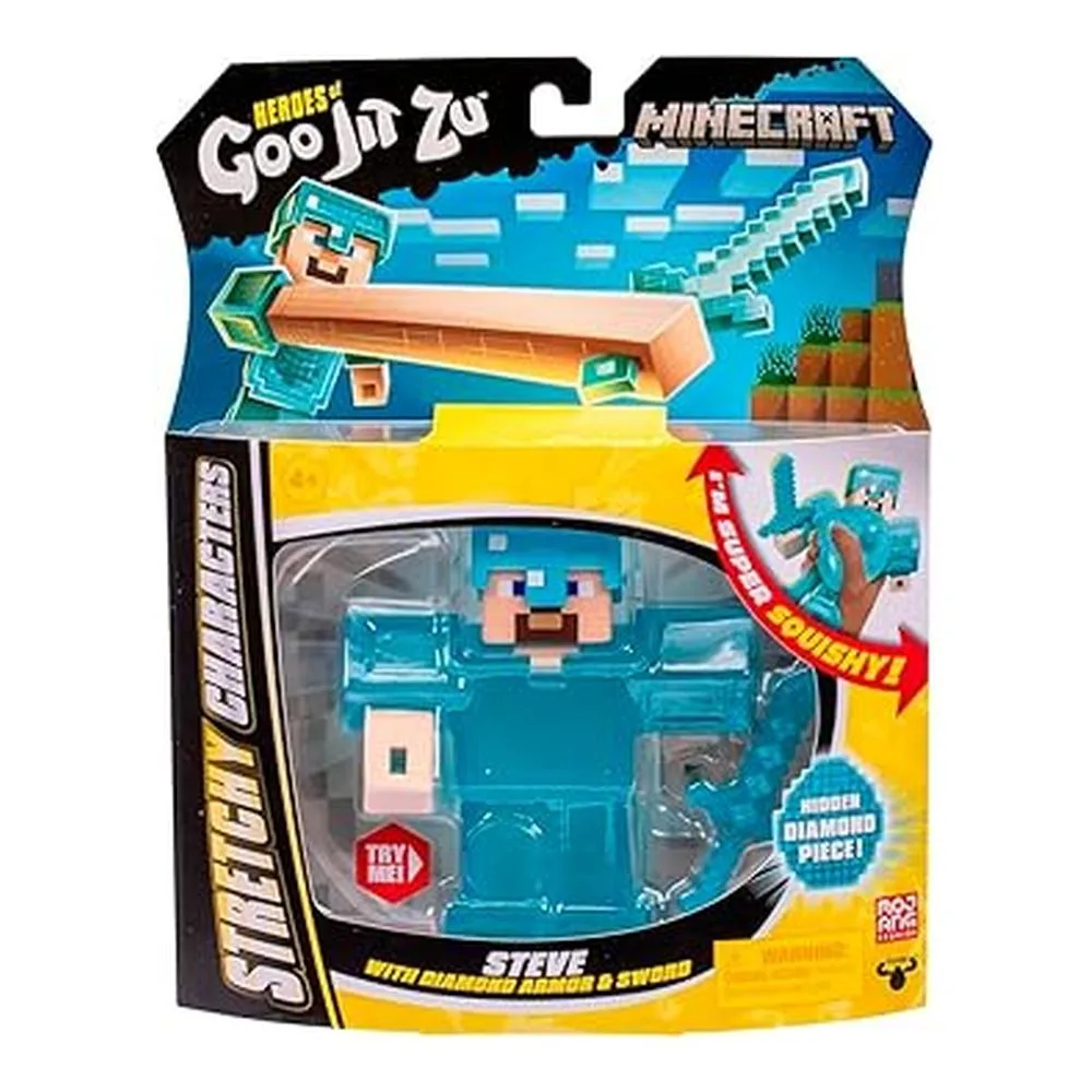 Boneco de ação Bandai Heroes of Goo Jit Zu Minecraft Steve 42766 Bandaip25