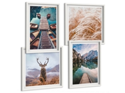 Composição De Quadros Na Parede Limoeiro-do-mar Com Vista Moldura Branca Quadros Para O Escritório Espelharte (conjunto De 4 Imagens)