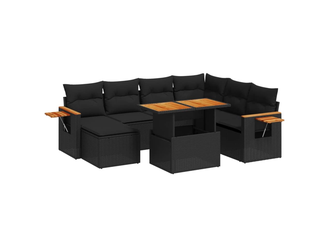 Garden Sofa Set, Garden Sofa Sets Vidaxl Preto Rattan / Vime (n/a)