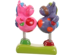 Miniatura De Vaca Com Mola Para Decoração De Carro, Brinquedo Compacto E Divertido Na Cor Verde, Presente Encantador.