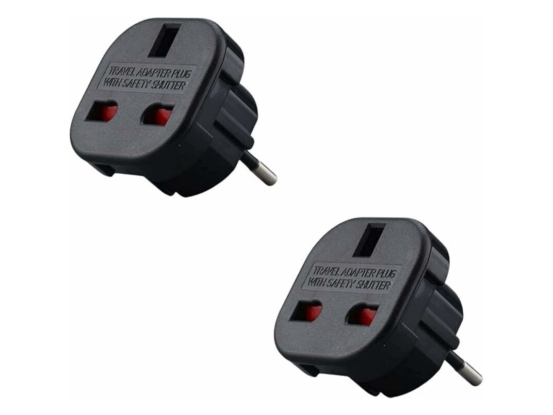 Conjunto De 2 Adaptadores Tomada Do Reino Unido Para A França, Adaptador Para Reino Unido E França, Tipo G Para C, Compacto E Leve