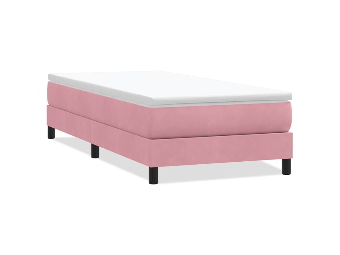 Box Cama Primavera Sem Colchão em Rosa (90x210 cm)