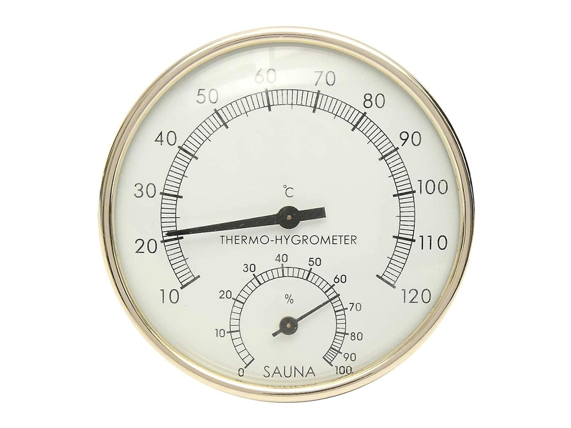 Termômetro E Higrômetro Mini Com Mostrador, Dourado/cores Variadas, Para Sauna Nostalgia88