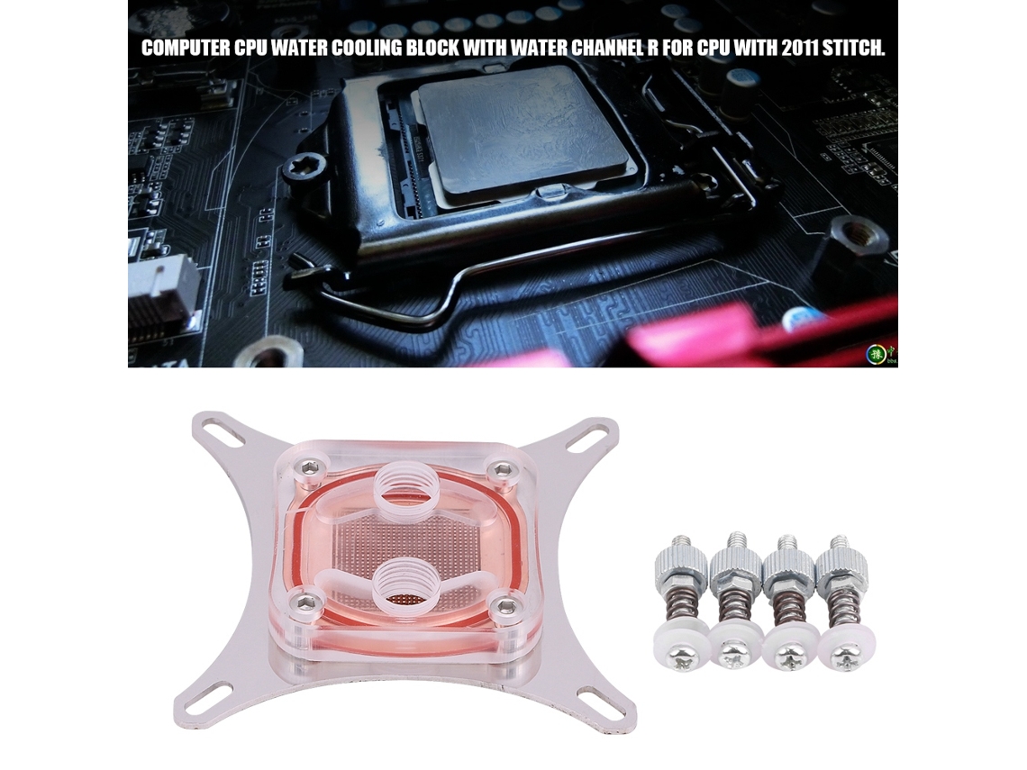 Bloco De Água Para Cpu (especial Para Pino 2011, Colchete Quadrado, Base Inteira De Cobre)