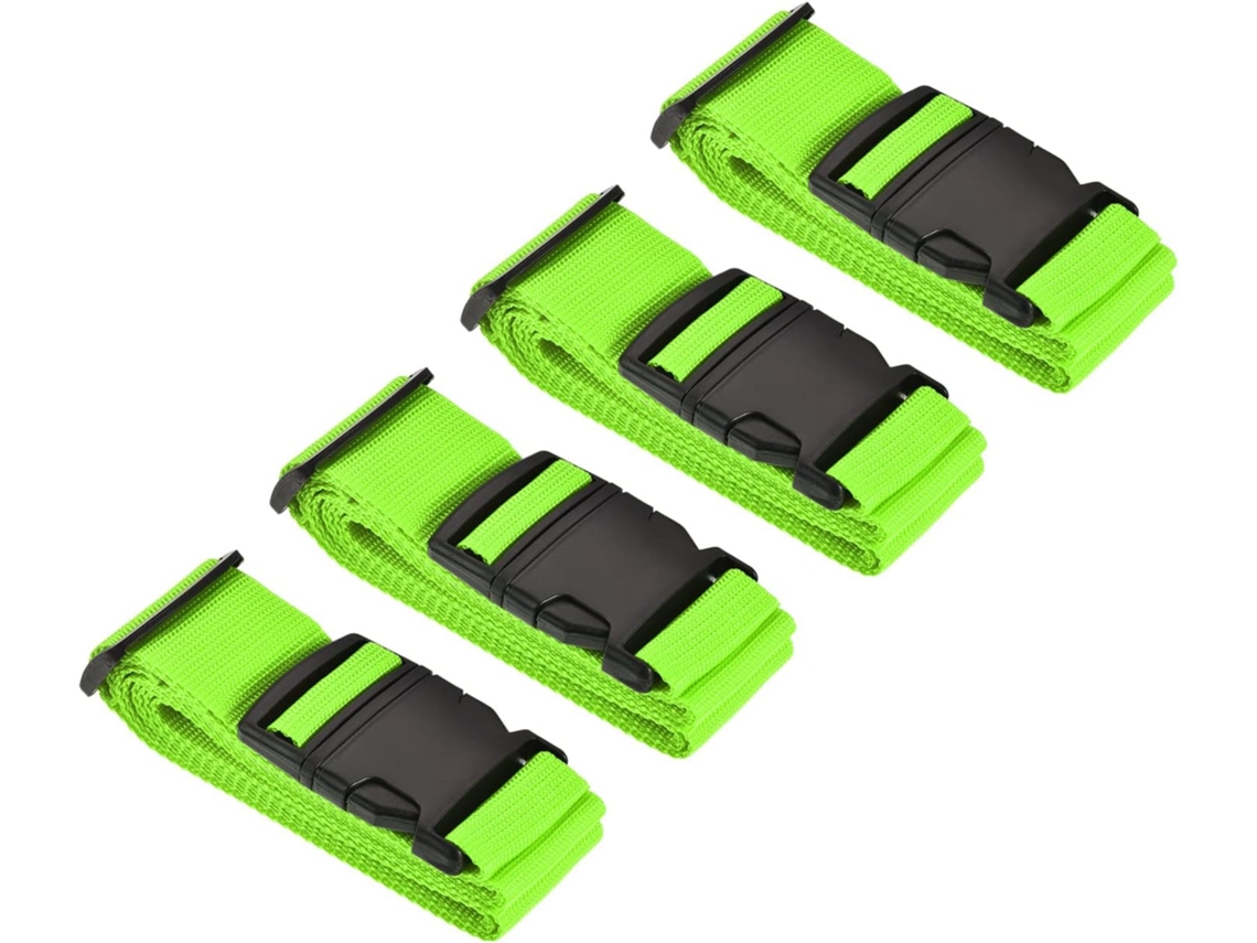 Conjunto De 4 Cintas Bagagem M Meterxity Acessórios Viagem Ajustáveis Em Pp Com Fivela, Ideais Malas 79x 2 Polegadas