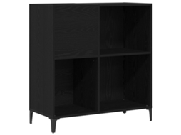 Conjunto 1 Armário Para Discos De Vinil Vidaxl Preto Derivados De Madeira (84,5 X 38 X 89 Cm)