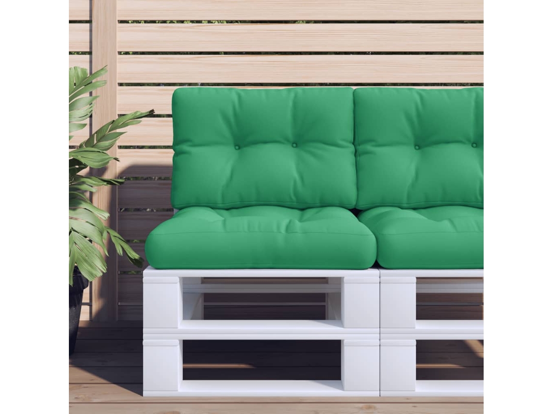 Vidaxl Almofadões Para Móveis De Paletes 2 Pcs Tecido Verde