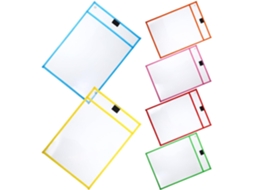 Protetores de folha transparente para pastas, sacos para documentos secos, 6 unidades, tamanho carta, sem ácido.