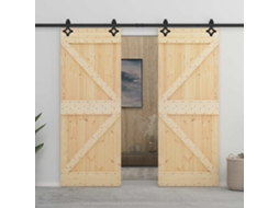 Vidaxl Porta Deslizante 2 Pcs 80 X 210 Cm Madeira De Pinho Maciça