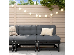 Vidaxl Sofás De Centro Para Jardim 2 Pcs Madeira De Pinho Maciça Preto
