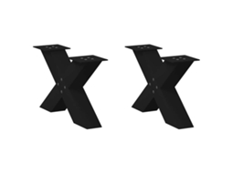 Vidaxl Pés Para Mesa De Centro Em Formato De X, 2 Peças, Preto, 60x(30-31) Cm, Aço