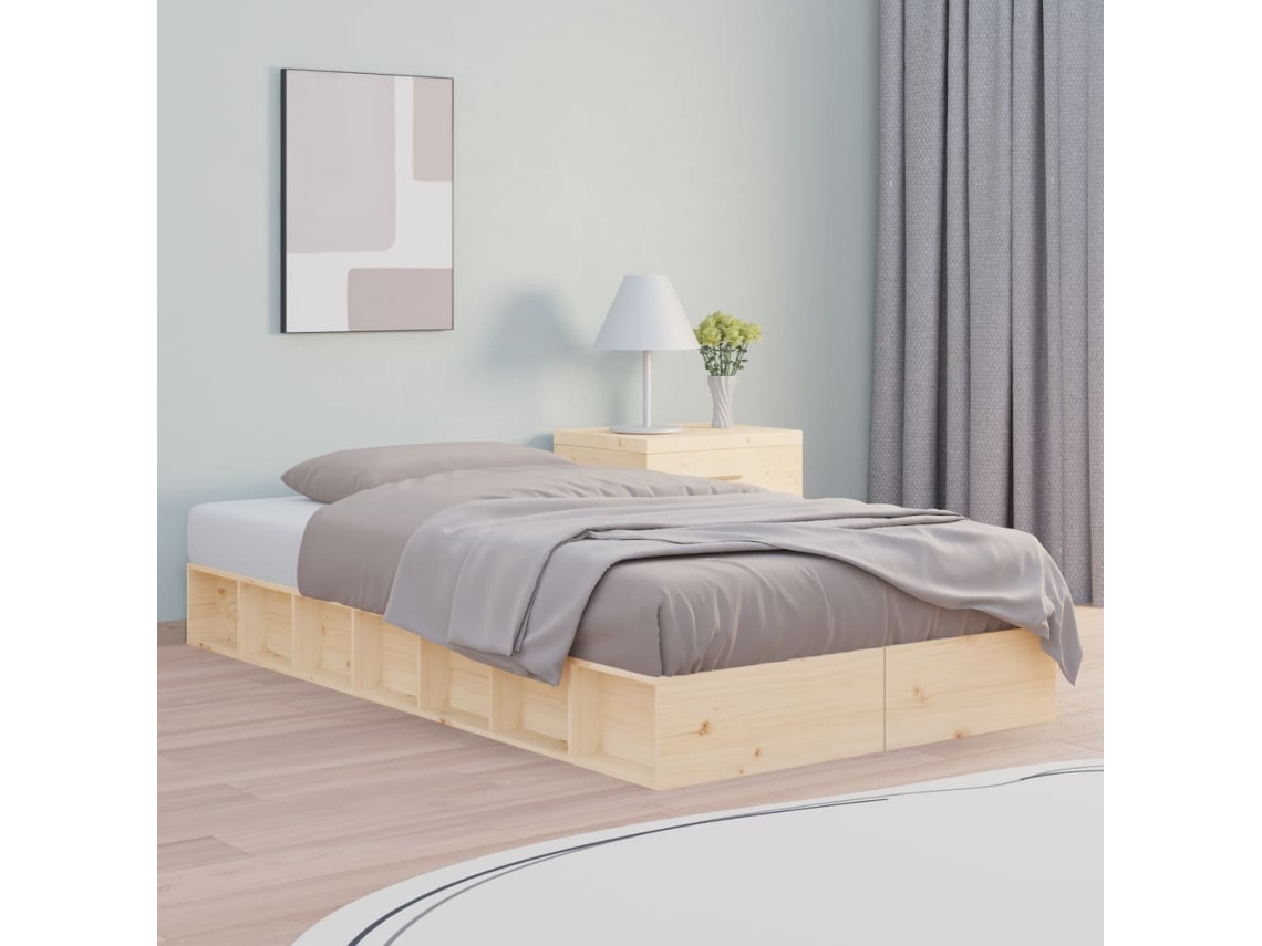 Estrutura De Cama 100x200 Cm Madeira Maciça