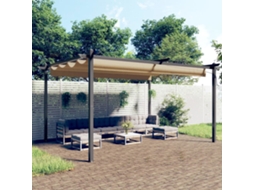Vidaxl Gazebo De Jardim Com Telhado Retrátil 4x3 M Cinza-acastanhado