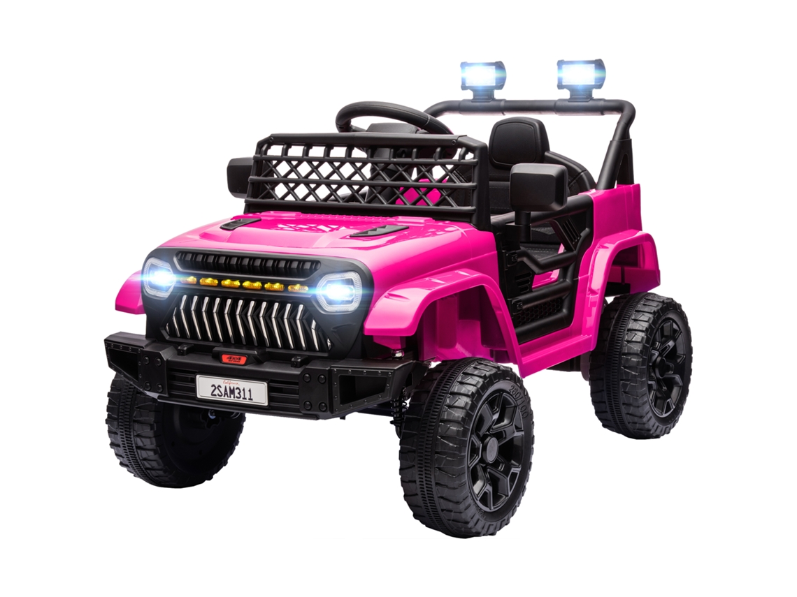 Motocicleta elétrica infantil 12v com rodas auxiliares, buzina, rosa, até 30kg | S/MARCA
