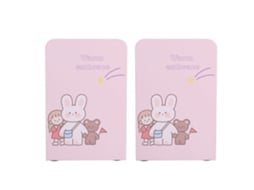 peças de suportes de metal antiderrapantes para livros, duráveis, para casa e escola, rosa 10