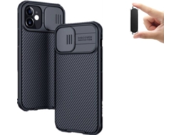Capa e Suporte iPhone 12 Mini PHONESHIELD Camshield Nillkin Preto