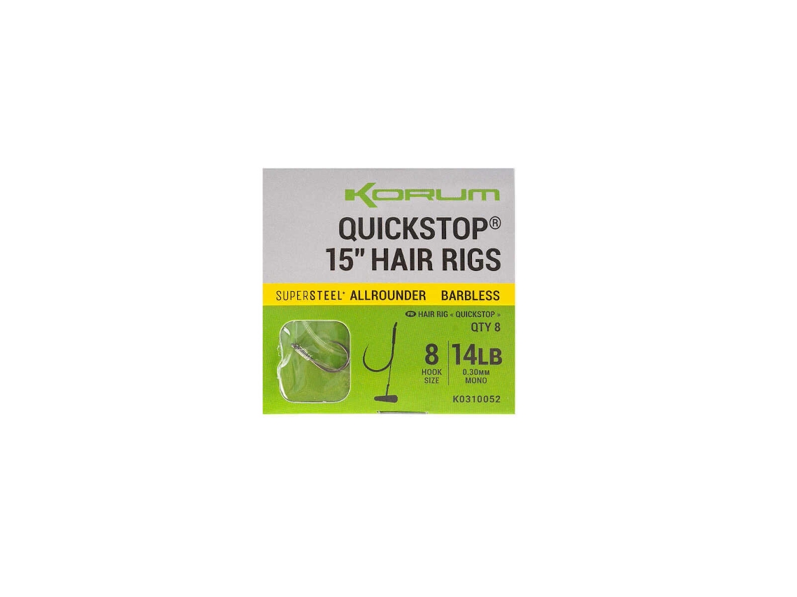Ganchos KORUM Big Fish Hair W/Quickstops 15 Barbed