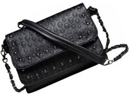 Bolsa De Ombro Feminina Preta Com Estampa, Ideal Para Compras E Viagens.