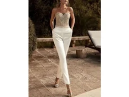 2026 mono de Mujer Casual Sexy para Festa e Casamento com Renda e Pedrarias de Cor Sólida