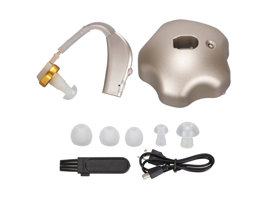 Aetheria amplificador de Som Portátil Recarregável com Controle Knob para Idosos Prata