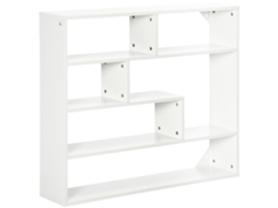 Prateleira de Parede Flutuante com 7 Compartimentos Abertos,estilo Moderno,94x19.5x80cm,branco BTFORUS