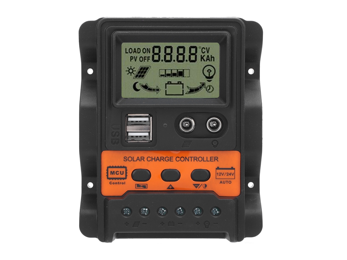 Controlador de Carga Solar PWM 12v 24v 60a com 2 USB para Sistemas Off Grid 2026 STORE