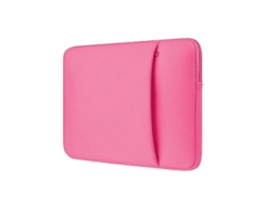 Capa para laptop Aquaforge de 15" com zíper e acolchoamento macio - Rosa/Vermelho