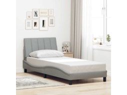 Vidaxl Estrutura De Cama Sem Colchão Hanko 90x200 Cm Tecido Cinzento-claro