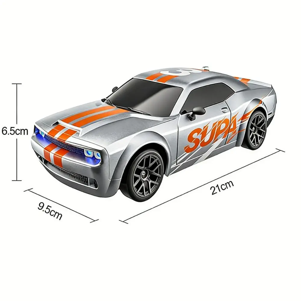 (prata) Carro De Drift Com Controle Remoto 4wd 2.4ghz De Alta Velocidade Com Luzes Led