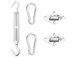 Vidaxl Kit De Montagem P/ Para-sol Estilo Vela 5 Pcs Aço Inoxidável