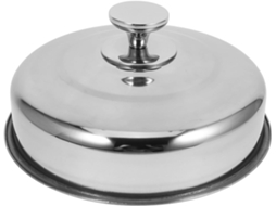 Tampa Redonda Inoomp em Aço Inoxidável para Bifes, 25,1 Cm, À Prova de Poeira, para Churrasco Ao Ar Livre, com CHABERLU